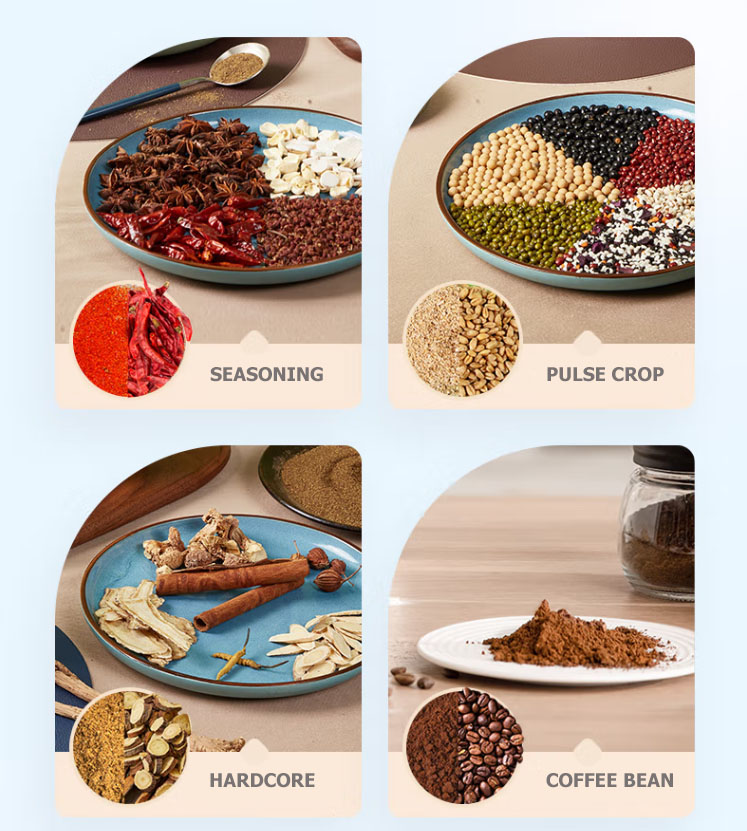 منتج مطحنة حبوب القهوة الكهربائية ذات التحكم في السرعات العالية والمنخفضة ووعاء من الفولاذ المقاوم للصدأ