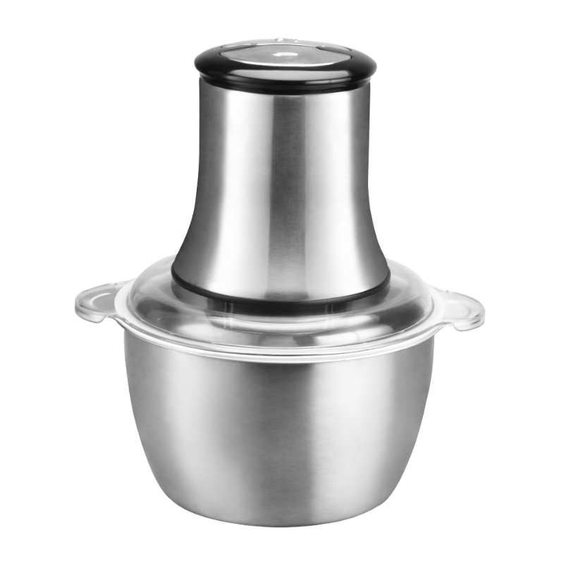 يتم إنتاج مفرمة الطعام الكهربائية الأكثر مبيعًا في مصنع احترافي مع تشطيب كامل من الفولاذ المقاوم للصدأ ووعاء سعة 2 لتر